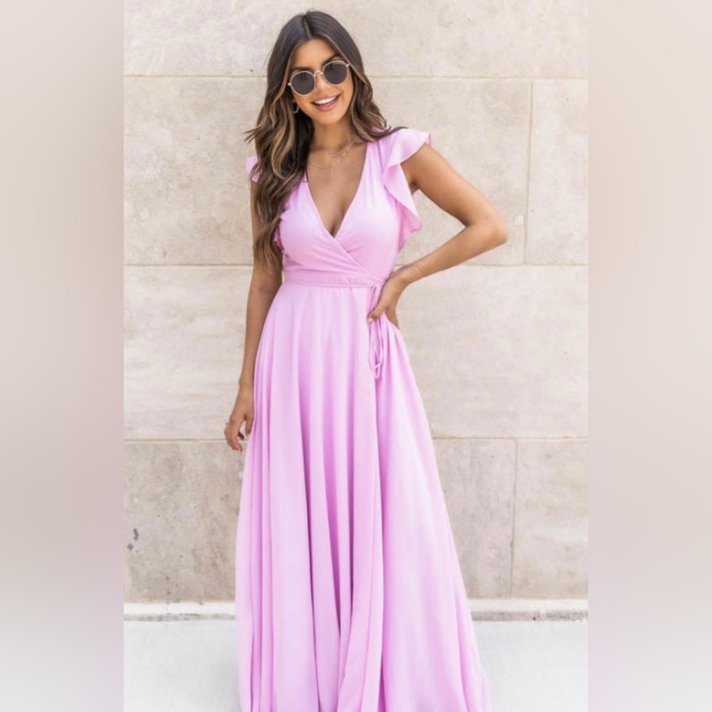 Pink Lilly Lilac Wrap Dress Lilac